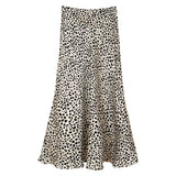 Women Skirt Leopard Print Skirt Sheath Fishtail A- line Skirt