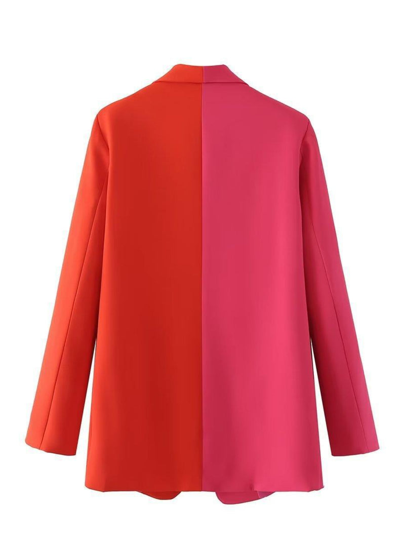Women's Suits Autumn and Winter Long Sleeve Buckle-Free Blazer Collar Coat Women's Cardigan