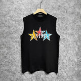 Amiri tank top graffiti five-pointed star letterprinting