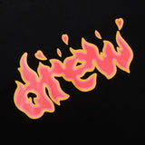 Drew house tshirt r d@ew washed & distressed flame letter crew neck pullover short sleeve