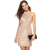Women's Evening Gown Sexy Mesh See-through Plaid Sequins Dress Dress