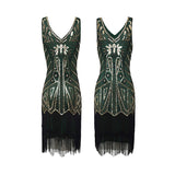 Flappers 1920S Dress Vintage Sequined Tassel Dress Beaded Tassel Dress