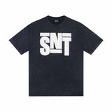saint m t shirts s.m. foamed letter graphic crew neck short sleeve tee