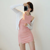 Women Dresses Summer Knitted Hip Bag Hip Bag Dress