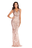 Women Evening Gown Sexy V-neck Stretch Green Sequins Dress Formal Dress