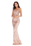 Women Evening Gown Sexy V-neck Stretch Green Sequins Dress Formal Dress