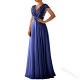 Robe Bridgerton V-neck Sequins Chiffon Stitching Evening Long Dress