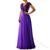 Robe Bridgerton V-neck Sequins Chiffon Stitching Evening Long Dress