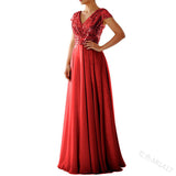 Robe Bridgerton V-neck Sequins Chiffon Stitching Evening Long Dress