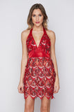Women's Evening Gown Sexy V-neck Backless Tassel Sequins Dress