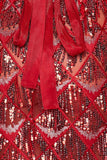 Women's Evening Gown Sexy V-neck Backless Tassel Sequins Dress