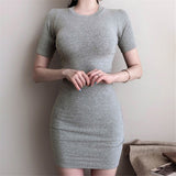 Women Dresses Summer Slim-Fit Hip-Wrapped Short Dress Sexy