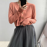 Women Cardigan Sweater Short Cardigan Autumn Knitted Coat 8t2068
