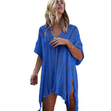 Women Knit Beach Cover Hollow-out Beach Knitted Sunscreen Swimsuit