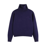 Heavy weight! ami araunriflove wool long sleevesloose turtleneck knitting shirt fall and wintercoupletops