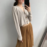 Women Cardigan Sweater Short Cardigan Autumn Knitted Coat 8t2068