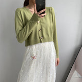 Women Cardigan Sweater Short Cardigan Autumn Knitted Coat 8t2068