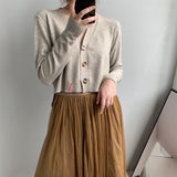 Women Cardigan Sweater Short Cardigan Autumn Knitted Coat 8t2068