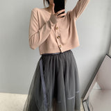 Women Cardigan Sweater Short Cardigan Autumn Knitted Coat 8t2068