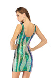 Women Evening Gown Sexy Backless Hollow out Stretch Sequins Dress