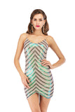 Women's Evening Gown Sexy Strap Backless Beaded Stretch Sequins Dress Dress