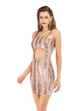 Women Evening Gown Sexy Backless Hollow out Stretch Sequins Dress