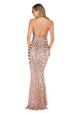 Women's Sexy V-neck Strap Vintage Sequins Dress Formal Dress