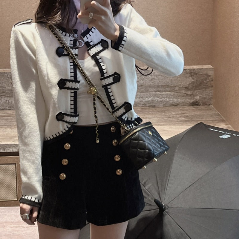 Women Knitwear Autumn and Winter round Neck Short Knitted Cardigan