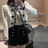 Women Knitwear Autumn and Winter round Neck Short Knitted Cardigan