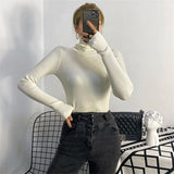 Women Sweater Knitwear Fall Base Knitwear High Neck Short Lightweight Sweater