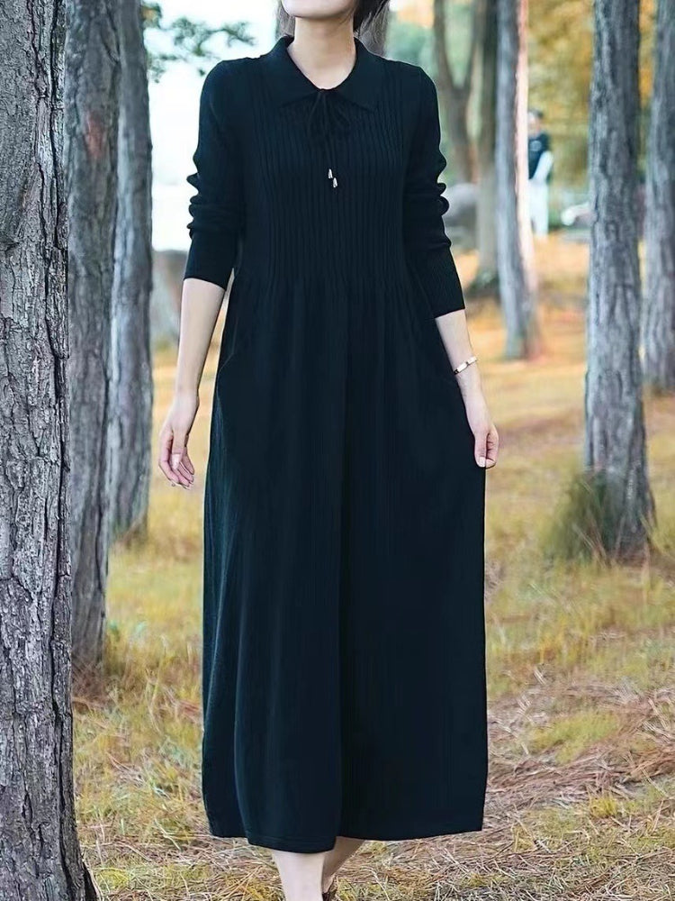 Women Knitwear Spring and Autumn Long Sweaters Dress