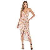 Women's Evening Gown Sexy Sling Backless Stretch Printed Sequins Dress Maxi Dress