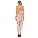 Women's Evening Gown Sexy Sling Backless Stretch Printed Sequins Dress Maxi Dress