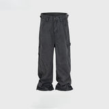 MIJKO Mens Vintage Pants MIJKO American vintage stitching overalls straight