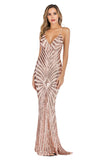 Women's Sexy V-neck Strap Vintage Sequins Dress Formal Dress