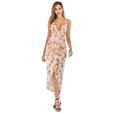 Women's Evening Gown Sexy Sling Backless Stretch Printed Sequins Dress Maxi Dress