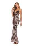 Women's Sexy V-neck Strap Vintage Sequins Dress Formal Dress