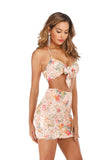 Women's Evening Gown Sexy Two-Piece Suit Stretch Print Sequins Dress