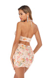 Women's Evening Gown Sexy Two-Piece Suit Stretch Print Sequins Dress