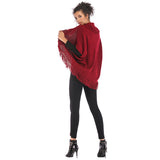 Women Knitted Sweater Autumn Knitted Tassels Loose-Fitting Half Sleeve Sweater Coat