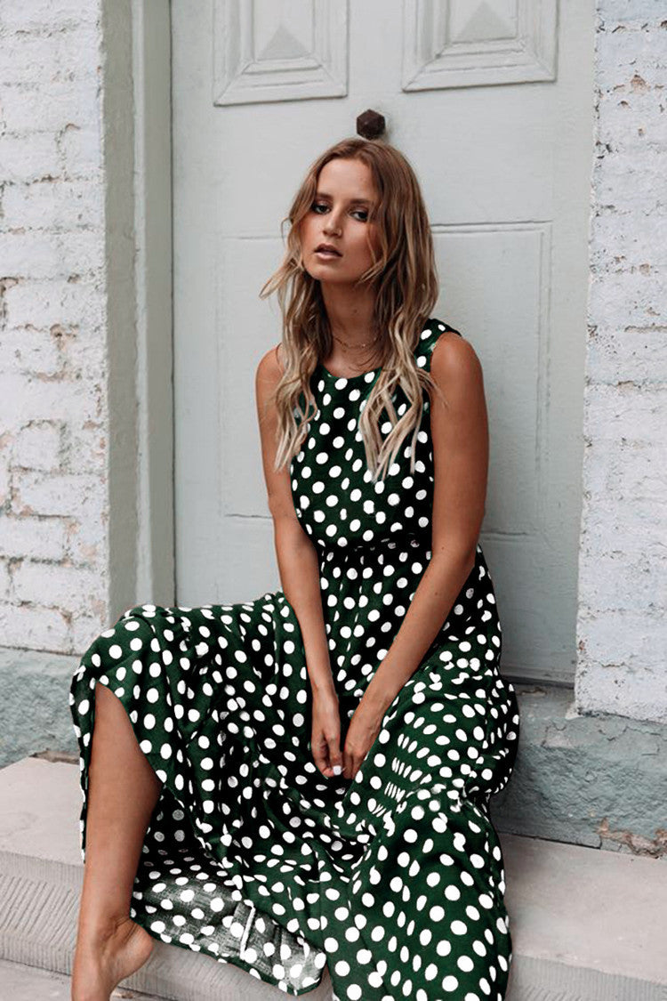 Beth Dutton Wardrobe Spring/Summer Polka Dot round Neck Dress Female Dress