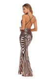 Women's Sexy V-neck Strap Vintage Sequins Dress Formal Dress