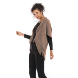 Women Knitted Sweater Autumn Knitted Tassels Loose-Fitting Half Sleeve Sweater Coat
