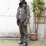 MIJKO Mens Vintage Pants Multi-pocket-breasted camouflage slacks