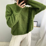 Women Winter Knitted Sweater Fall/Winter round Neck Long Sleeve Sweater 8t3005
