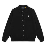 Rl small maraf polo collar knittingoutwear dopamine macaron color fall and winter women's couple cardigan woolen coat