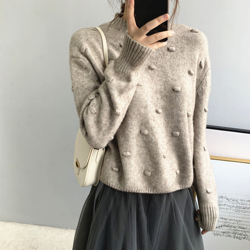 Women Winter Knitted Sweater Fall/Winter round Neck Long Sleeve Sweater 8t3005