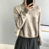 Women Winter Knitted Sweater Fall/Winter round Neck Long Sleeve Sweater 8t3005