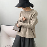 Women Winter Knitted Sweater Autumn Long Sleeve Sweater round Neck Sweater 8t3007
