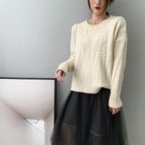 Women Winter Knitted Sweater Autumn Long Sleeve Sweater round Neck Sweater 8t3007
